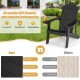 Black Weather Resistant HIPS Adirondack chair with ergonomic armrests and hidden cup holder for outdoor comfort.