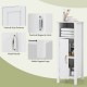 Freestanding bathroom cabinet with one door, adjustable shelves, and a magnetic catch for easy access and organization.