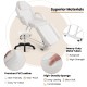Facial chair set in white with adjustable backrest, removable headrest, and towel rack for spa and massage use.