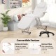 Facial chair set in white with removable headrest and armrests, featuring a 7-position backrest for ergonomic support.