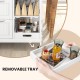 Removable tray from the white rolling kitchen island utility cart, ideal for organizing kitchen supplies and enhancing.