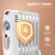 Portable mini electric oil-filled radiator heater with overheating protection and mechanical temperature control for.