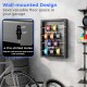 Wall-mounted wire spool rack in gray with 4 removable rods, designed for organizing cables and saving garage space.