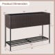 Wicker raised garden bed with storage shelf, 38" x 10" x 28", made of PE rattan, ideal for flowers and vegetables.