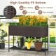 Wicker raised garden bed made of high-quality PE rattan with a storage shelf, perfect for growing flowers and herbs.