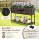 Wicker raised garden bed with drainage gaps, storage shelf, and non-woven fabric for easy flower and vegetable.