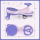 Wiggle car ride-on toy in purple with flashing wheels, designed for durability and safe indoor or outdoor fun.