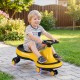 Wiggle car ride-on toy in yellow with flashing wheels, designed for safe indoor and outdoor fun for kids.