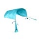 Portable blue beach tent canopy with UPF50+ fabric, accommodating 6-8 people for picnics and gatherings.