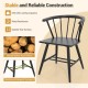 Windsor dining chair set of 4 in black, featuring ergonomic design and natural rubber wood for comfort and stability.