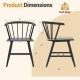 Windsor dining chair dimensions with ergonomic design, black rubber wood, and 330 lbs capacity for versatile use.