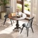Windsor dining chair set in black with ergonomic backrest, perfect for dining rooms or cafes.