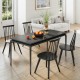 Windsor dining chair set of 2 in black with ergonomic backrest, perfect for dining rooms and cafes.