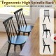 Windsor dining chair set of 2 in black with ergonomic high spindle back, perfect for dining rooms and cafes.