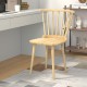 Windsor dining chair with spindle back design in natural rubber wood, ideal for dining rooms and kitchens.