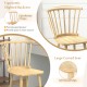Windsor dining chair set featuring a spindle back design and large curved seat, perfect for kitchen or dining room use.