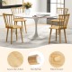 Windsor dining chair close-up showing the spindle back design and smooth edges, crafted from durable rubber wood.
