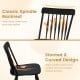 Curved spindle backrest of Windsor dining chair set, promoting airflow and lower back support for comfortable seating.
