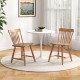 Windsor dining chairs set of 2 with curved spindle back in natural wood, perfect for dining rooms or cafes.