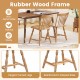 Windsor dining chairs set of 2 with curved spindle back, natural rubber wood frame for stylish and sturdy seating.