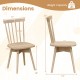 Windsor dining chair dimensions with swivel seat, solid rubber wood, and 330 lbs capacity for reliable kitchen use.