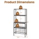 Dimensions of the rustic brown wine organizer with power outlet, featuring 4 shelves and 24 bottle holders for.
