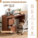 Wooden vintage computer desk in walnut with wide desktop and two large drawers, ideal for home office organization.