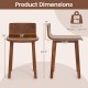 Wood dining chair dimensions showing 18" height and 16.5" width, crafted from acacia wood for durability and style.