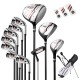 Complete women's golf clubs set with driver, hybrid, irons, putter, and lightweight bag in red for easy carrying.
