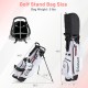 Women's golf stand bag with dual shoulder straps, 5 lbs weight, and multiple pockets for easy carrying and storage.