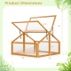 Wood cold frame greenhouse with transparent openable roof, dimensions 36"x33"x37", for plant protection and extended.