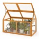 Wood cold frame greenhouse with adjustable roof, transparent panels, and solid fir wood for plant protection and.