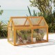 Wood cold frame greenhouse featuring a spire roof design, transparent panels, and a sturdy fir wood frame for plant.