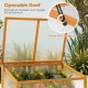 Openable roof of the wood cold frame greenhouse with sturdy metal support bar for improved air circulation and plant.