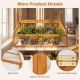 Wood cold frame greenhouse with transparent flip-top roof, showcasing natural wood grain and flexible metal hinge for.