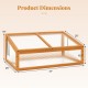 Wood cold frame greenhouse raised planter bed dimensions with transparent flip-top roof for plant protection.