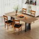 Mid-century modern dining chair with a solid rubber wood frame and PU leather seat, perfect for enhancing dining decor.