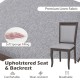Upholstered seat and backrest of a wood dining chair set, featuring premium linen fabric and soft sponge filling for.