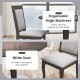Ergonomic high backrest and wide seat of brown dining chair set provide comfort and support for dining experiences.