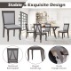 Set of 2 wood dining chairs with padded seats, rubber wood frame, and ergonomic design for comfort and stability.
