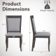 Side view of a wood dining chair with a rubber wood frame, padded seat, and ergonomic design, supporting up to 310 lbs.