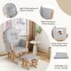 Wood glider and ottoman set with padded armrests, detachable cushion, and storage pocket for comfort and convenience.
