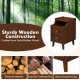 Brown wood nightstand set of 2 with drawers, solid rubber wood legs, and cable management for bedside organization.
