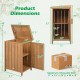 Wood package delivery box with openable lid, removable shelf, and acacia wood frame, ideal for garden storage.
