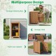 Wood package delivery box showcasing a removable shelf and ventilated gaps, perfect for outdoor storage solutions.