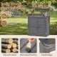 Wood plant workstation in gray with stainless steel tabletop, removable shelves, and smooth edges for safe gardening use.