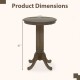 Round dining table with pedestal base, gray finish, 30" diameter, ideal for 2-4 people, showcasing rustic style.