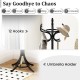 Wood standing coat rack in black with 12 hooks and an umbrella holder, perfect for stylishly organizing your entranceway.