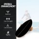 Wooden balancing board with cork roller for enhancing balance and core strength, suitable for various sports and.