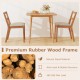 Wooden dining chair set of 2 with upholstered seats in brown, featuring a sturdy rubber wood frame for farmhouse charm.